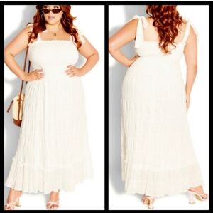 NWT City Chic Ivory Summer Tie Dress Size XXS ( Plus )